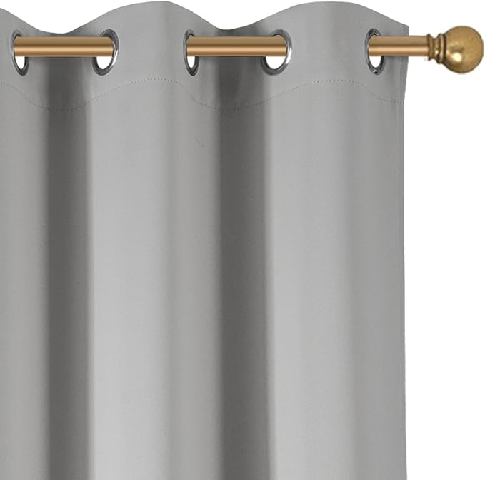 Diraysid Light Grey Grommet Blackout Curtains - Image 7