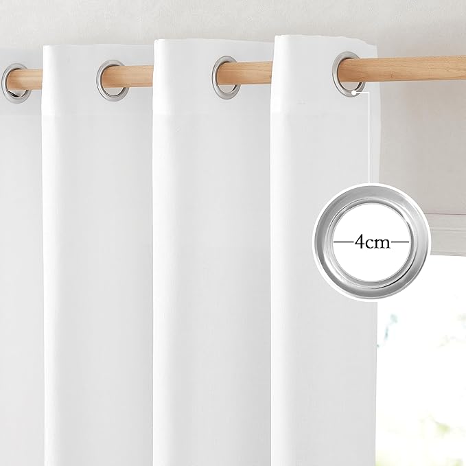 NICETOWN Linen White Curtains for Sliding Glass Door 2 Panels Set, Grommet - Image 2