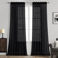 MIULEE Black Linen Curtains 90 Inch Length 2 Panels by MIULEE