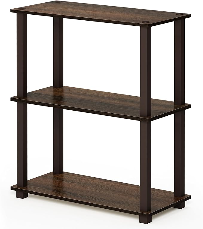 Furinno TURN-S-TUBE Storage Shelves, 3-Tier Book Shelf, Corner Shelf, Toolless - Image 5