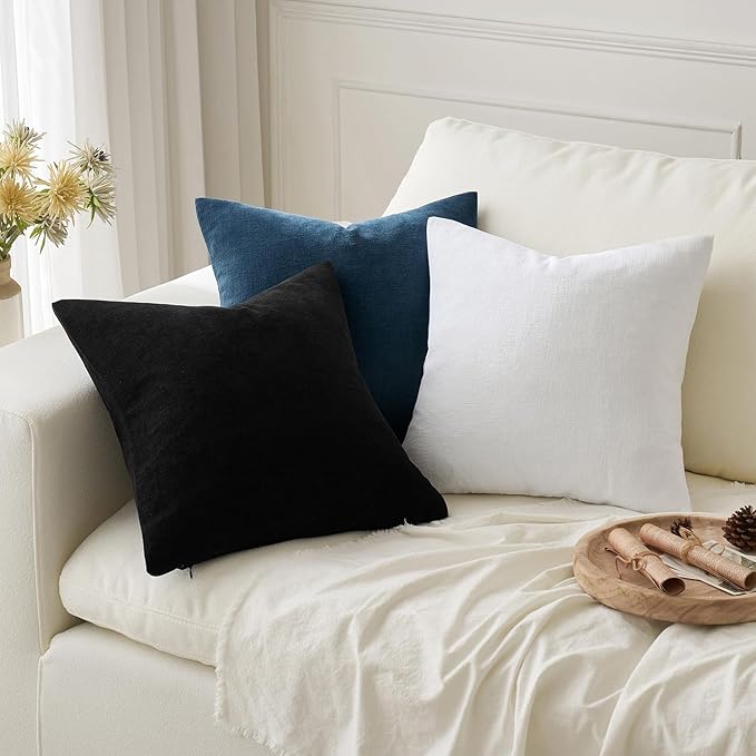 MIULEE Black Couch Pillow Covers 20x20 Inch - Image 3