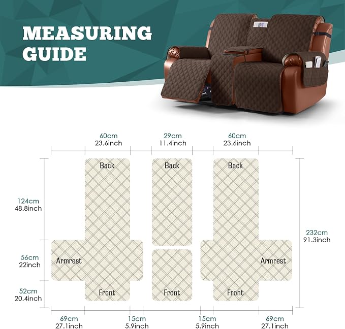 Ruaozz Waterproof Loveseat Recliner Cover - Image 2