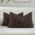FUTEI Dark Coffee Decorative Throw Pillow Covers Set of 2, 12x20 Inch Soft by FUTEI