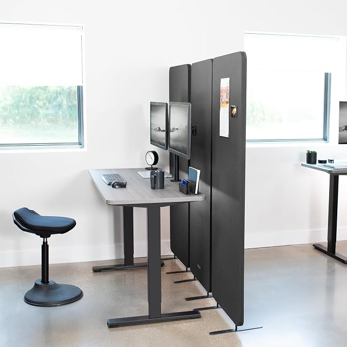 VIVO Freestanding 72 x 66 inch Privacy Panel, Cubicle Divider, Acoustic Wall - Image 7