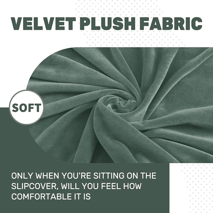 MAXIJIN 1 Piece Velvet Chaise Cover Stretch Sectional Couch Covers - Image 3
