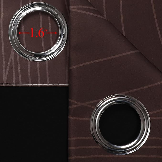 Estelar Textiler Brown and Greyish White Gradient Blackout Curtains 102 Inches - Image 7