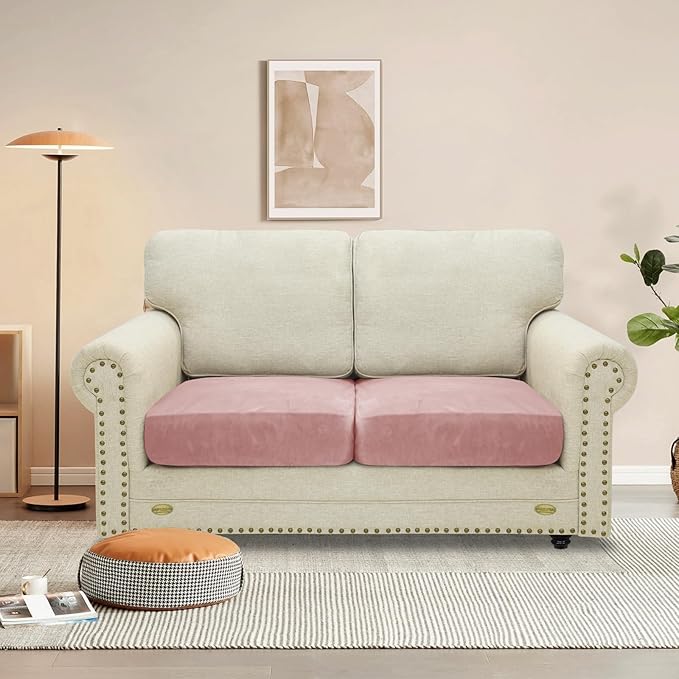 MAXIJIN Velvet Stretch Cushion Covers Couch Cushion Slipcovers Loveseat Sofa - Image 2