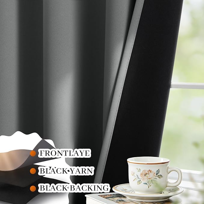 Yakamok Blackout Curtains Thermal Insulated Window Treatment Panels Room - Image 4