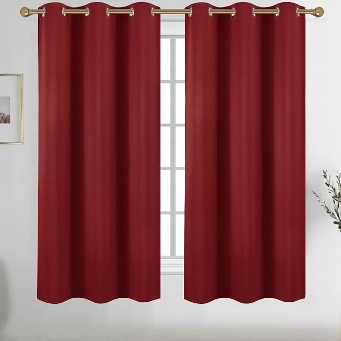 Diraysid Red Grommet Blackout Curtains - Image 2