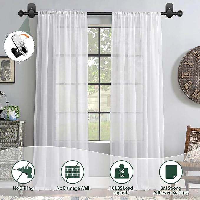 KAMANINA Curtain Rods No Drilling - Image 2