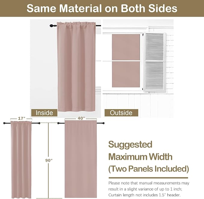 OVZME Blush Pink Blackout Curtains - Image 2