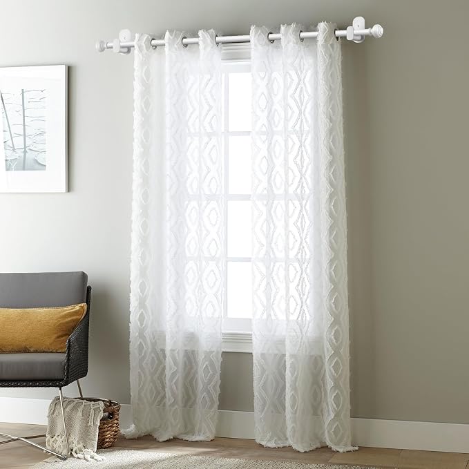 KAMANINA White Curtain Rod No Drilling 32 to 58 Inches, 5/8 Inch Adjustable - Image 2