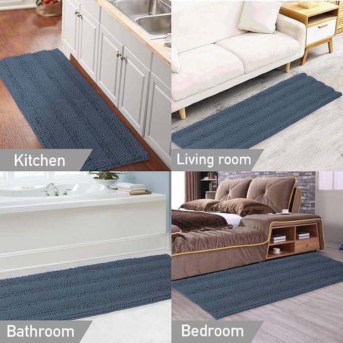 Turquoize Luxury Bath Runner, Soft Plush Anti-Slip Shower Rugs, Microfiber - Image 6