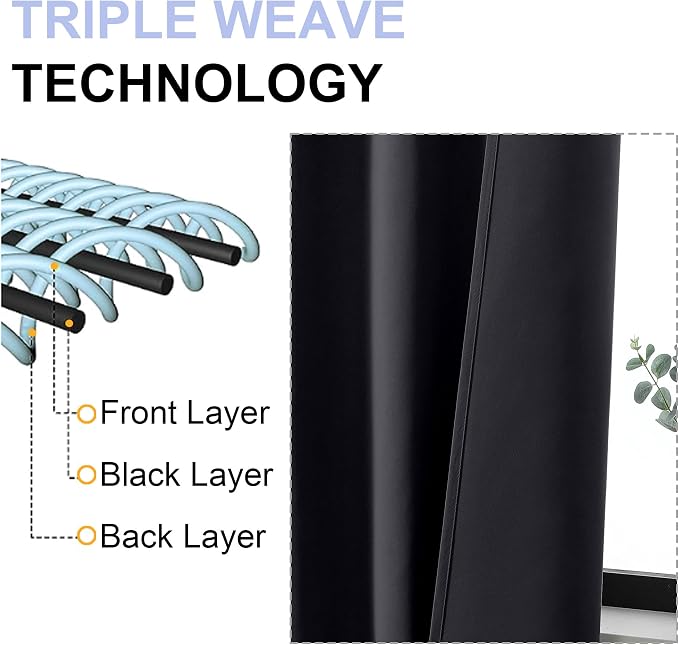 Simplebrand Ava Halloween Black Short 36 Inches Blackout Curtain 2 Panels Set - Image 5