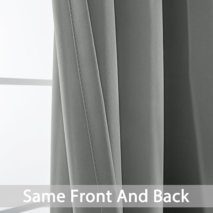 Yakamok Wide Thermal Blackout Patio Door Curtain Panel, Dove Grey Grommet - Image 4