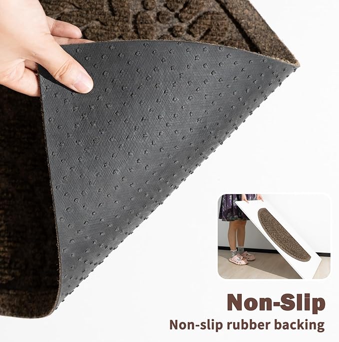 RORA Half Circle Door Mat Front Door Mat Outside Entrance Welcome Mats Outdoor - Image 3