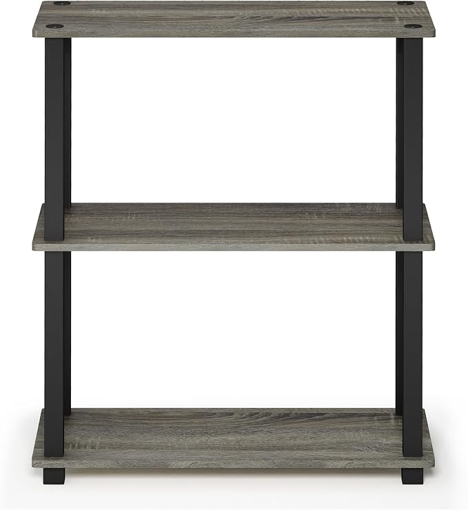 Furinno TURN-S-TUBE Storage Shelves, 3-Tier Book Shelf, Corner Shelf, Toolless - Image 6