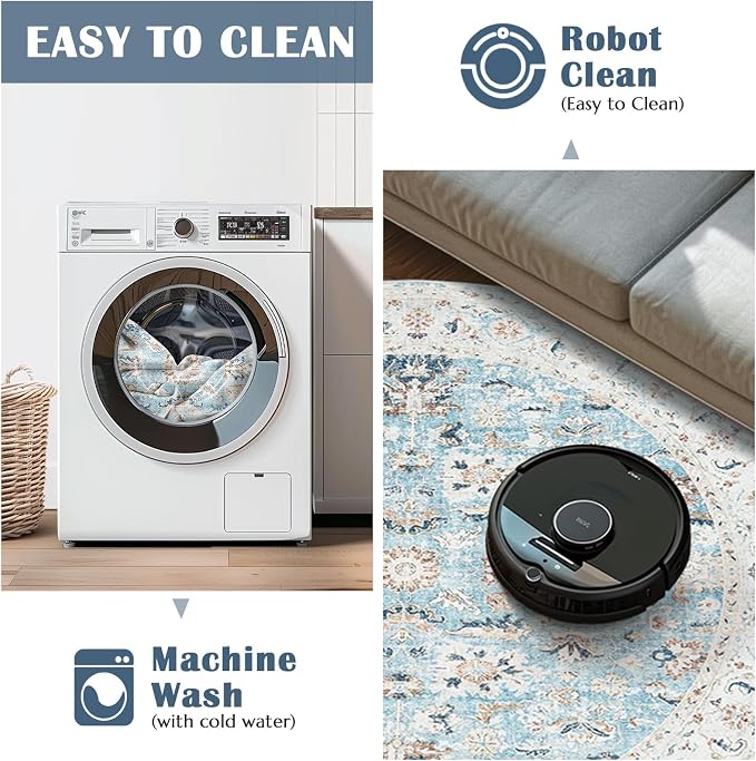 jinchan Round Rug 5ft Area Rug - Image 6
