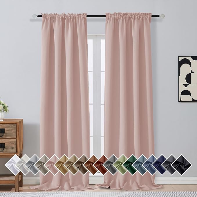 OVZME Blush Pink Blackout Curtains by OVZME