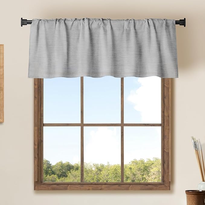 Jola's House 2 Pack Burlap Window Curtain Valances Farmhouse Style Window by Jola%27s+House