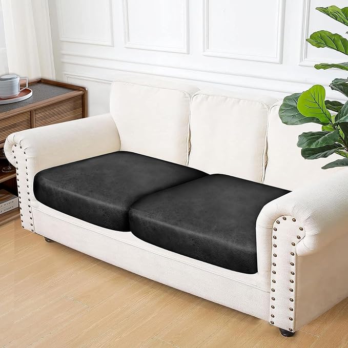 Leather Look Couch Cushion Covers Sofa Seat Slipcovers Sets Couches Furniture - Image 7