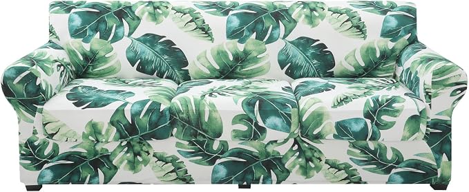 hyha Couch Cover, Floral Pattern, 4 Pieces, Sofa Slipcovers, by hyha