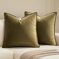 MIULEE Olive Green Velvet Throw Pillow Covers 24x24 Soft Decorative Solid by MIULEE