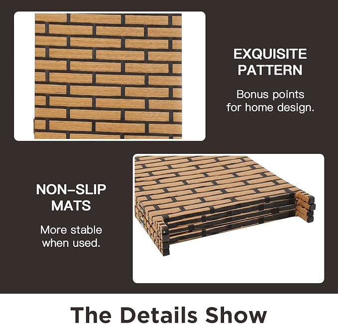 Room Divider Wood Screen 4 Panel Wood Mesh Woven Design Room Screen Divider - Image 3