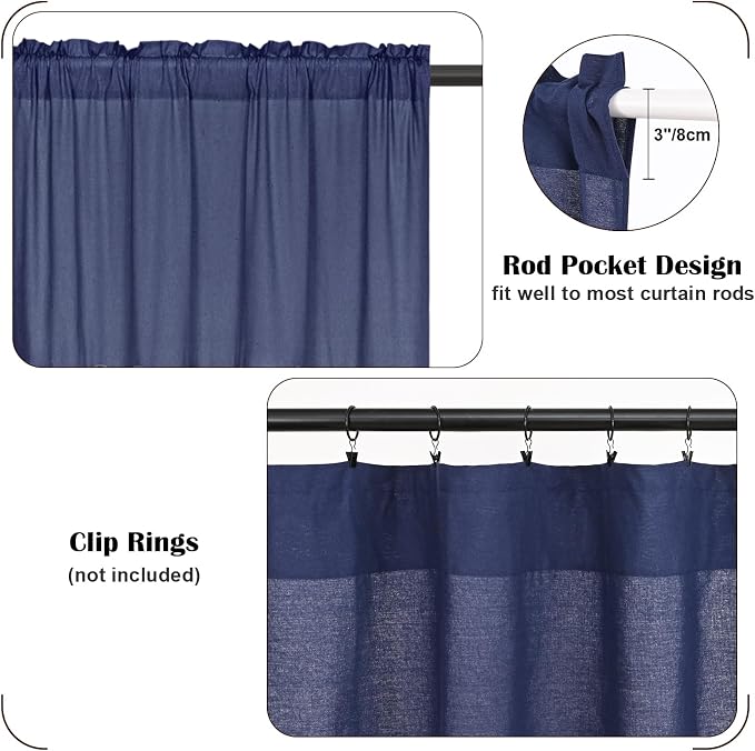 FRAMICS Farmhouse Cotton Linen Curtains - Image 7