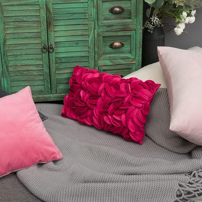 KINGROSE 3D Flower Cushion Cover Home Decorative Throw Pillow Cover Rectangular - Image 6