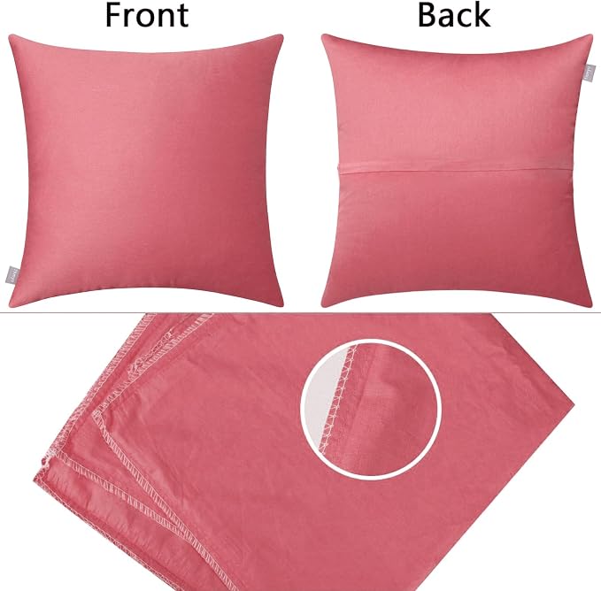 Thmyo 4-Pack 100% Cotton Comfortable Solid Decorative Throw Pillow Case - Image 7