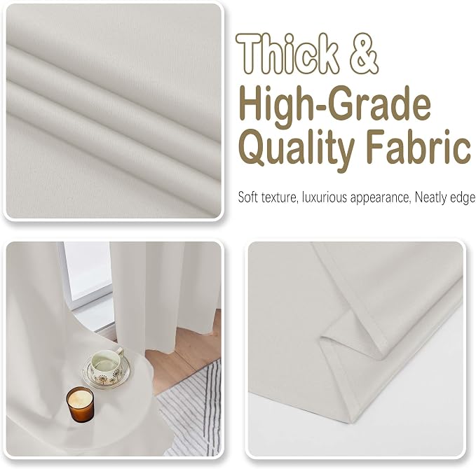 OVZME Natural Room Darkening Curtains - Image 8