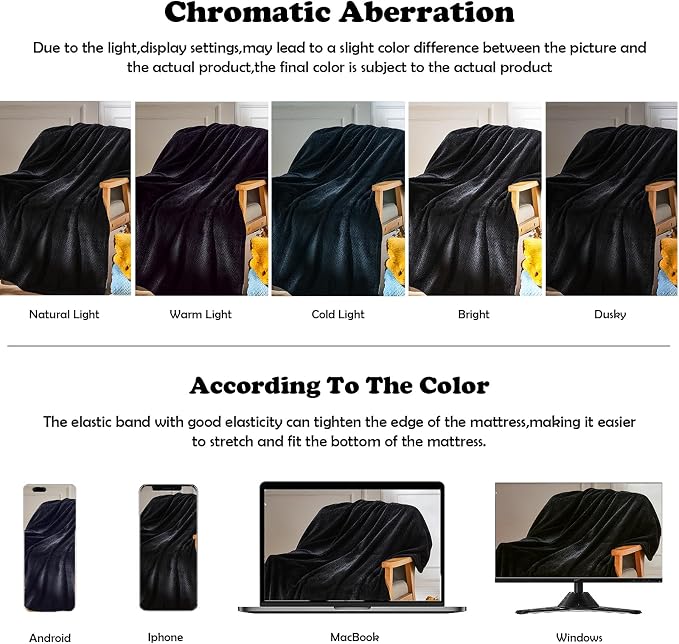 NEWCOSPLAY Super Soft Twin Blanket Black Premium Silky Flannel Fleece Leaves - Image 6