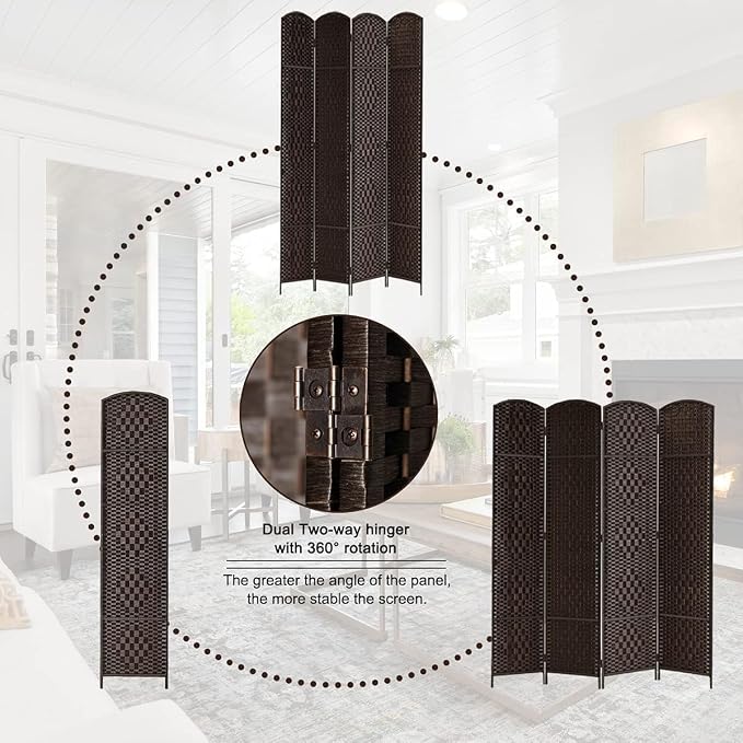 Rose Home Fashion Room Divider, 6 ft Tall Room Dividers and Folding Privacy - Image 6