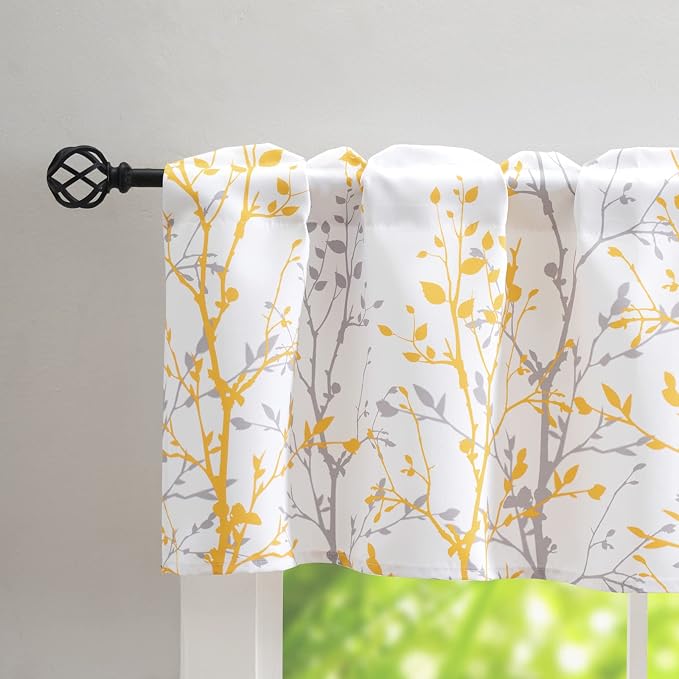 Luvyohmee Tree Branch Printed Valance Curtain, 18 inches Long Kitchen Valance - Image 2