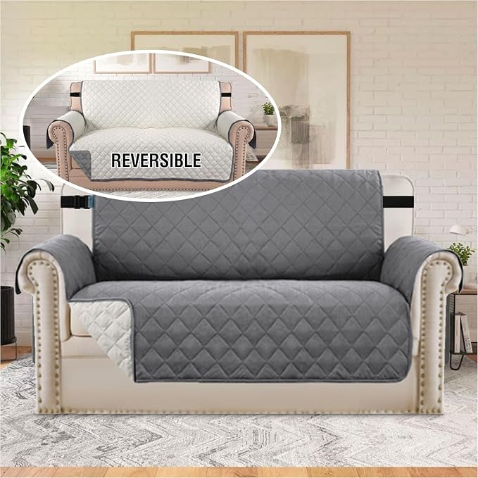 H.VERSAILTEX Loveseat Slipcover Reversible Loveseat Cover Seat Width Up to 54" - Image 3