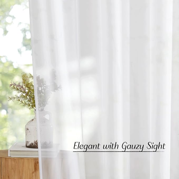 NICETOWN Voile White Sheer Curtains - Image 5