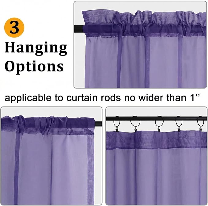 Gwine Sheer Curtains 63 Inch Length - Image 2