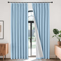 Joydeco 100% Blackout Pleated Curtains, Linen Window Curtains 2 Panel Sets 108 by JOYDECO
