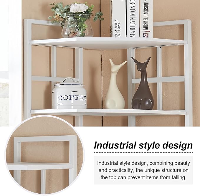 HOMISSUE Corner Shelf, 6 Tier Tall Narrow Bookshelf 76.9", Industrial Corner - Image 5