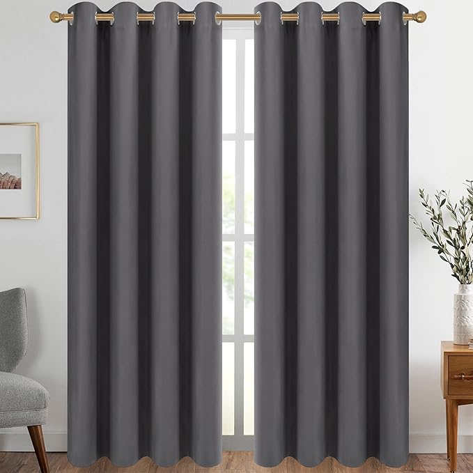 Diraysid Gray Grommet Blackout Curtains by Diraysid%2C+refresh+your+life