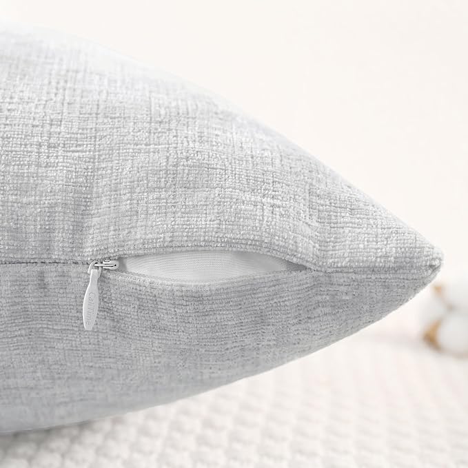 CaliTime Throw Pillow Covers Decorative 20 X 20 Inches Pack of 2 Cozy Chenille - Image 3