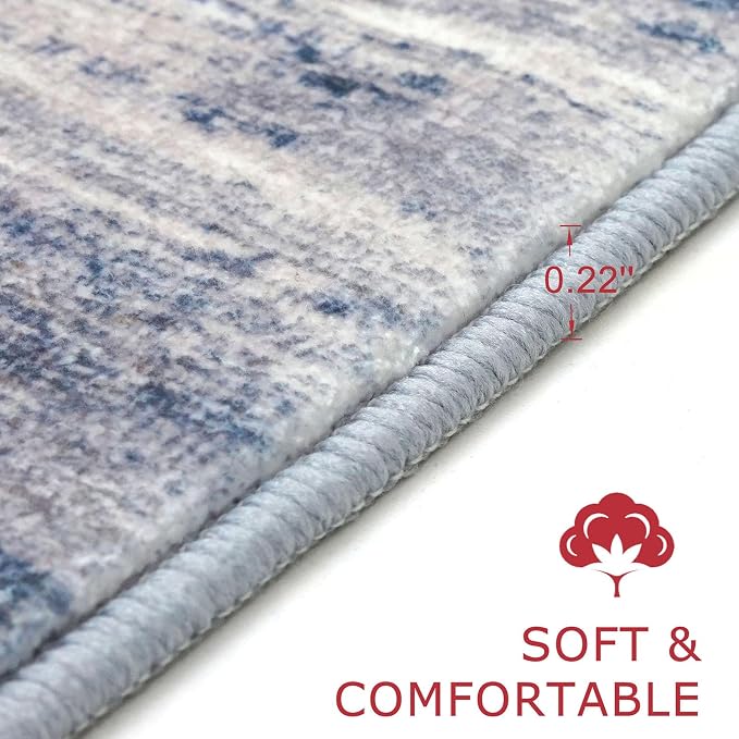 KOZYFLY Area Rugs 9x12 Living Room Modern Ombre Washable Thin Rug Large Rugs - Image 2