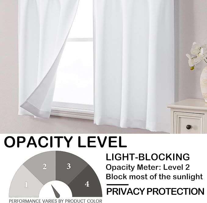 OVZME Pure White Kitchen Curtains - Image 6