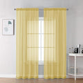 Chyhomenyc Mustard Yellow Sheer Curtains 78 Inches Long by Chyhomenyc