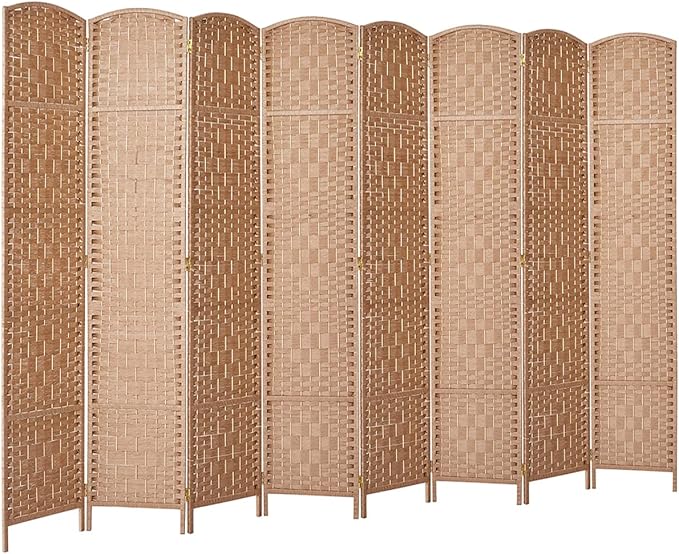 RHF 6 Ft. Tall Extra Wide-Diamond Weave Fiber Room Divider, 8 Panel Room by RoseHomeFashion