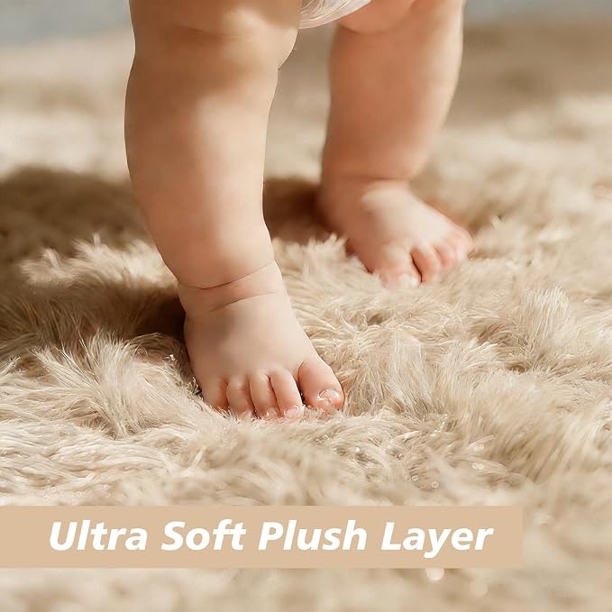 6x9 Fluffy Area Rug for Living Room, Shag Area Rugs for Bedroom, Soft Fuzzy Rug - Image 2