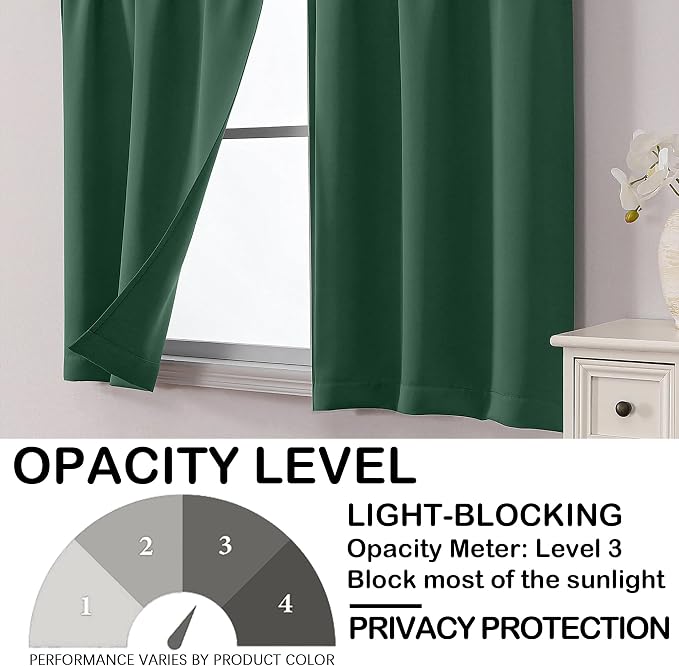 OVZME Kitchen Curtains for Small Window Treatment, Light Filtering Short Cafe - Image 6
