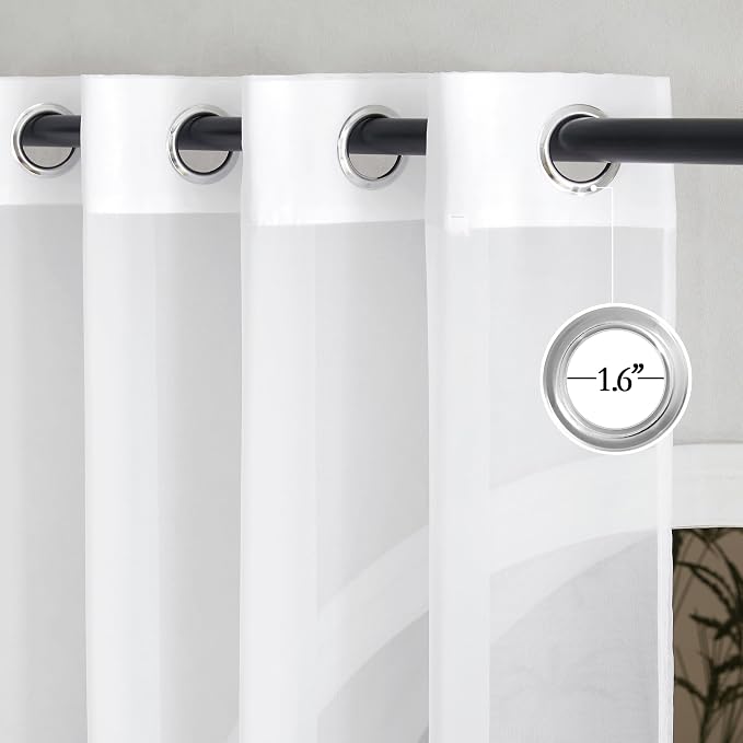 NICETOWN White Sheer 102 inch Curtains - Image 2