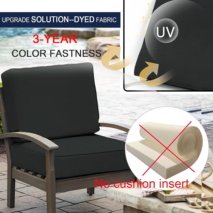 NettyPro Outdoor Cushion Slipcovers Waterproof 4 Pack Patio Chair Seat Cushion - Image 3